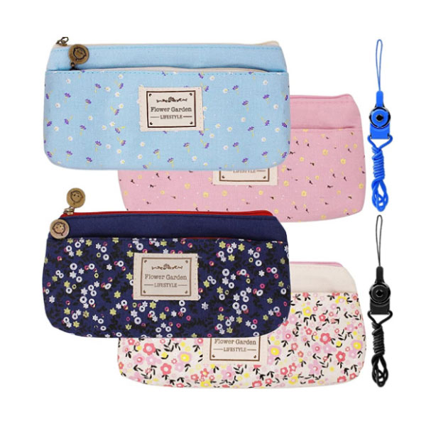 Flower Floral Canvas Pen Pencil Cases Makeup Bags  Manufacturers, Suppliers in Delhi