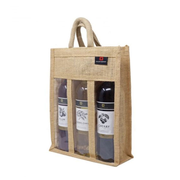 Brown Plain 3 Bottle Jute Bag  Manufacturers, Suppliers in Delhi