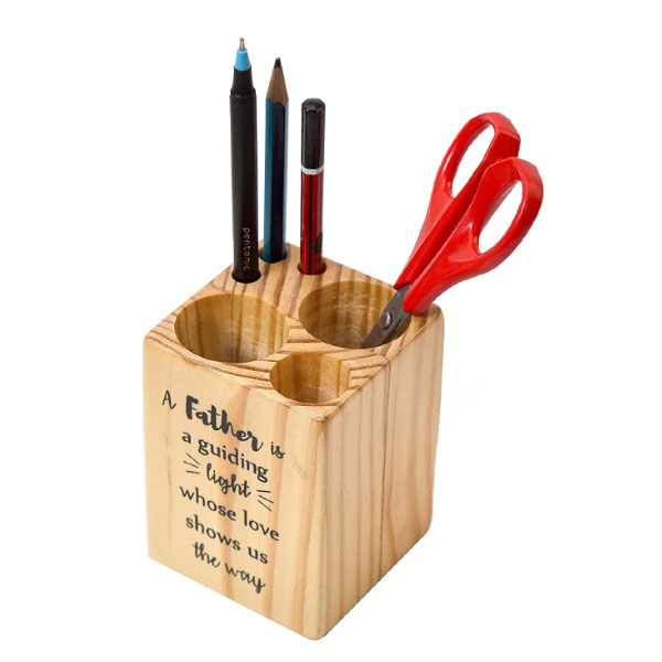 Sleek Pine Wood Rectangular Pen Stand   Manufacturers, Suppliers in Delhi